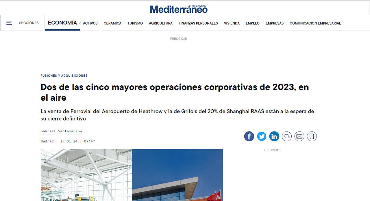 Dos de las cinco mayores operaciones corporativas de 2023, en el aire